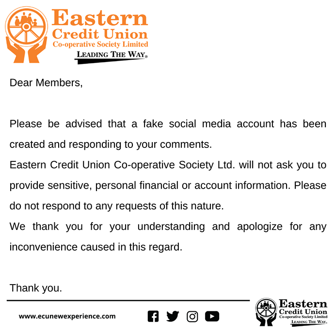 Fraudulent ECU Social Media Account