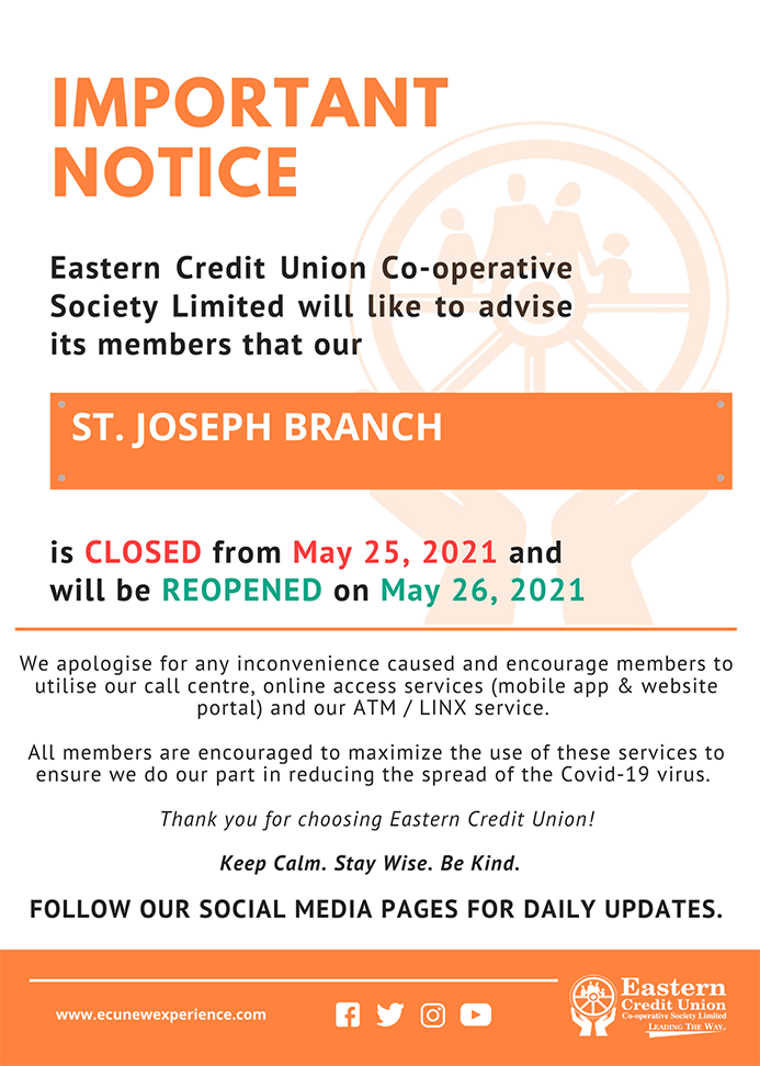 Branch Closure Notice - St. Joseph